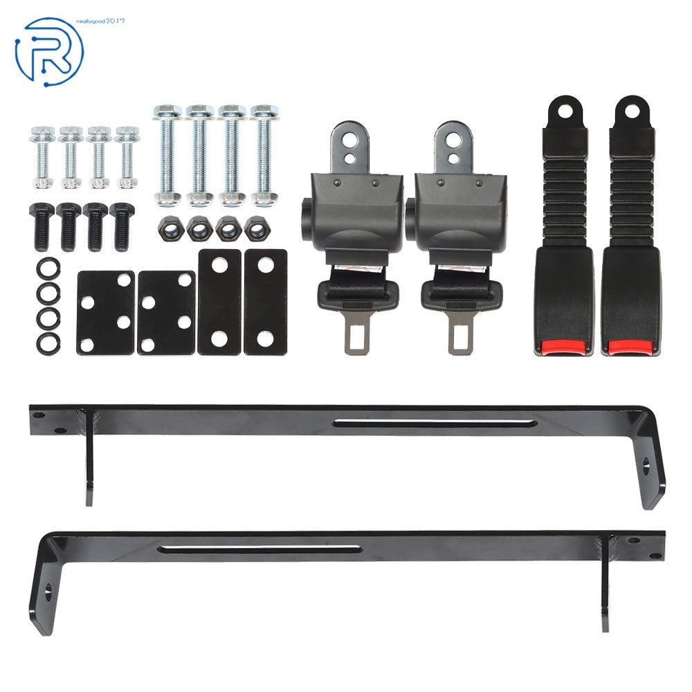 Retractable Golf Cart Seat Belt Kit with Bracket for EZGO Yamaha Club Car