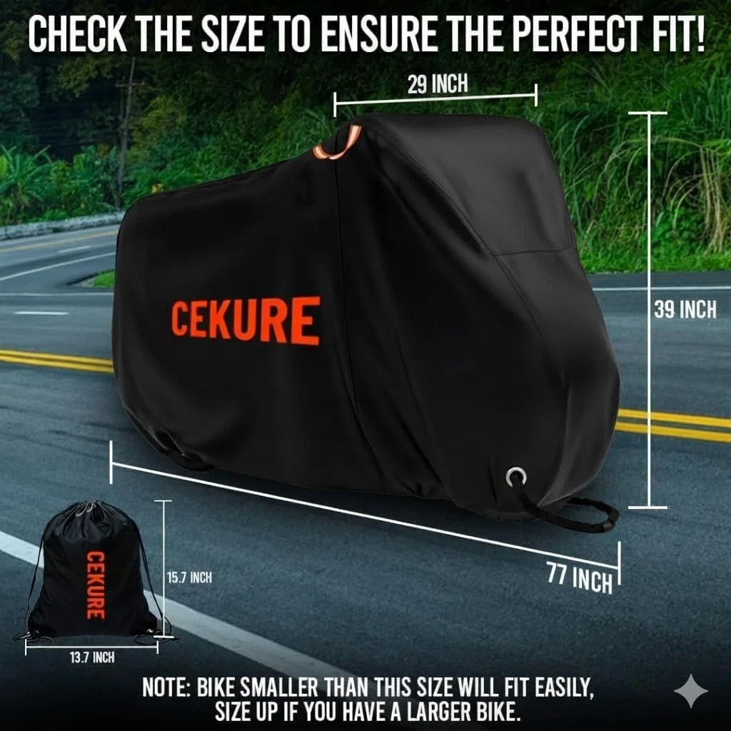 Outdoor Waterproof Bike Cover for 1-2 Bikes Heavy Duty Tear-Resistant 210D Oxford