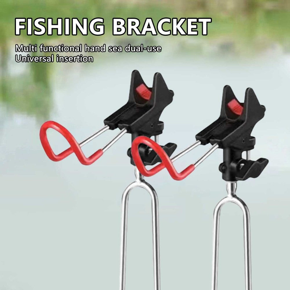 2PCS Adjustable Fishing Rod Holders for Ground & Bank Fishing - 360° Rotation