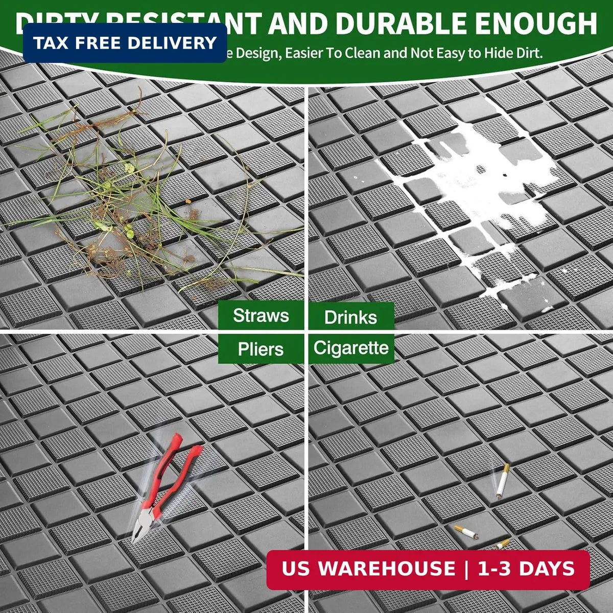 Golf Cart Floor Liner Mat 8mm Thick Rubber Full Coverage for EZGO TXT 1994-2025