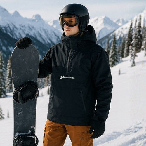 Waterproof Windproof Snowboard Jacket for Men - Alpine Swiss Anorak Shell