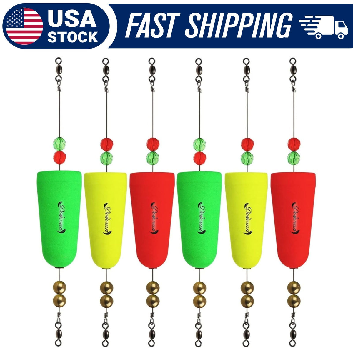 Fishing Floats Popping Cork Bobbers Set for Saltwater & Freshwater Angling