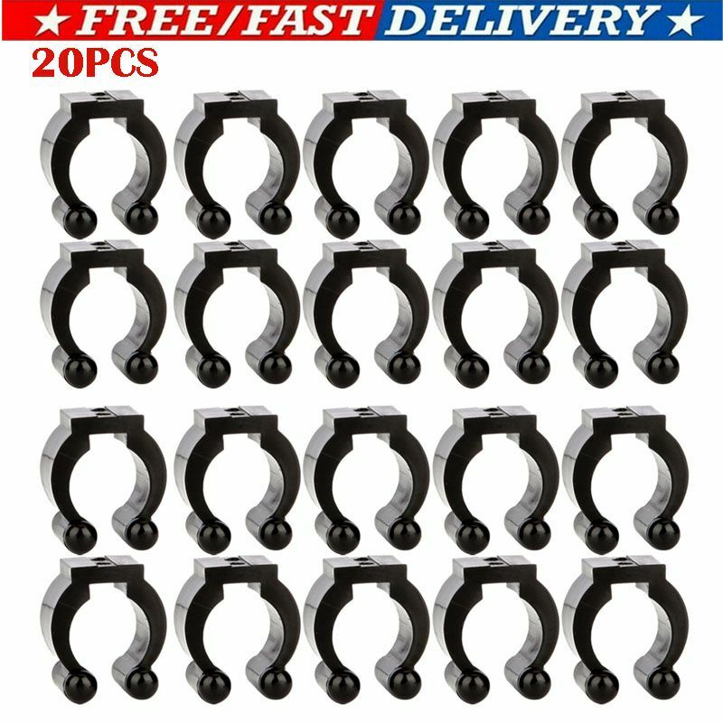 20-Pack Wall Mounted Fishing Rod Storage Clips - Durable Plastic Rack Organizer