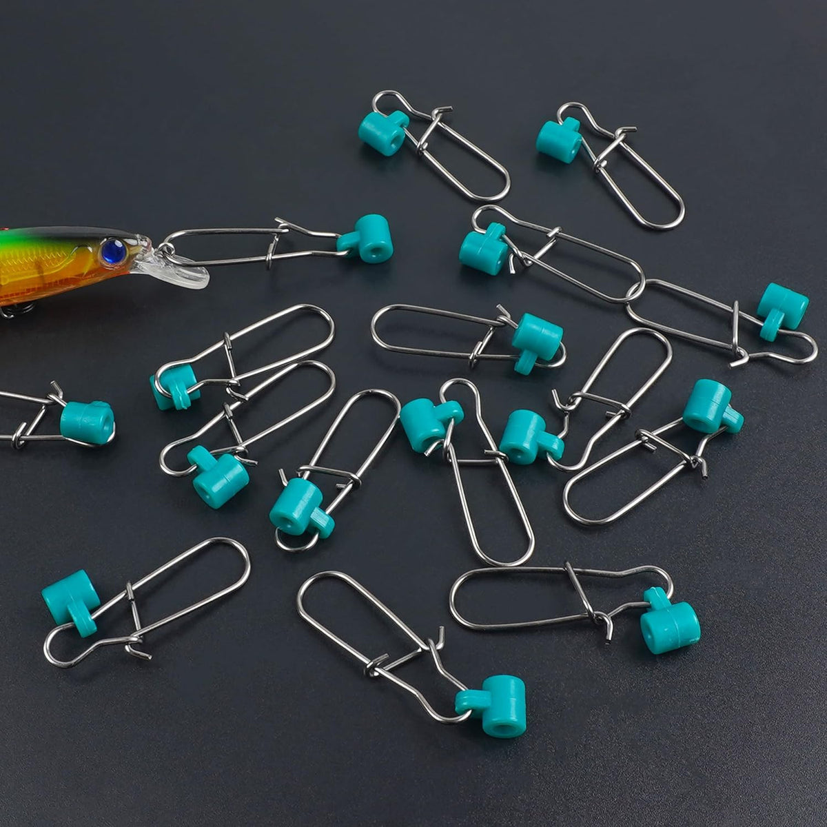 Heavy Duty Fishing Sinker Slides with Duo Lock Snaps - 25 Pcs Saltwater & Freshwater Rig Accessories