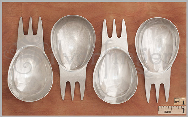 Mini Stainless Steel Spork Set of 4 Camping Utensils for Hiking & Travel