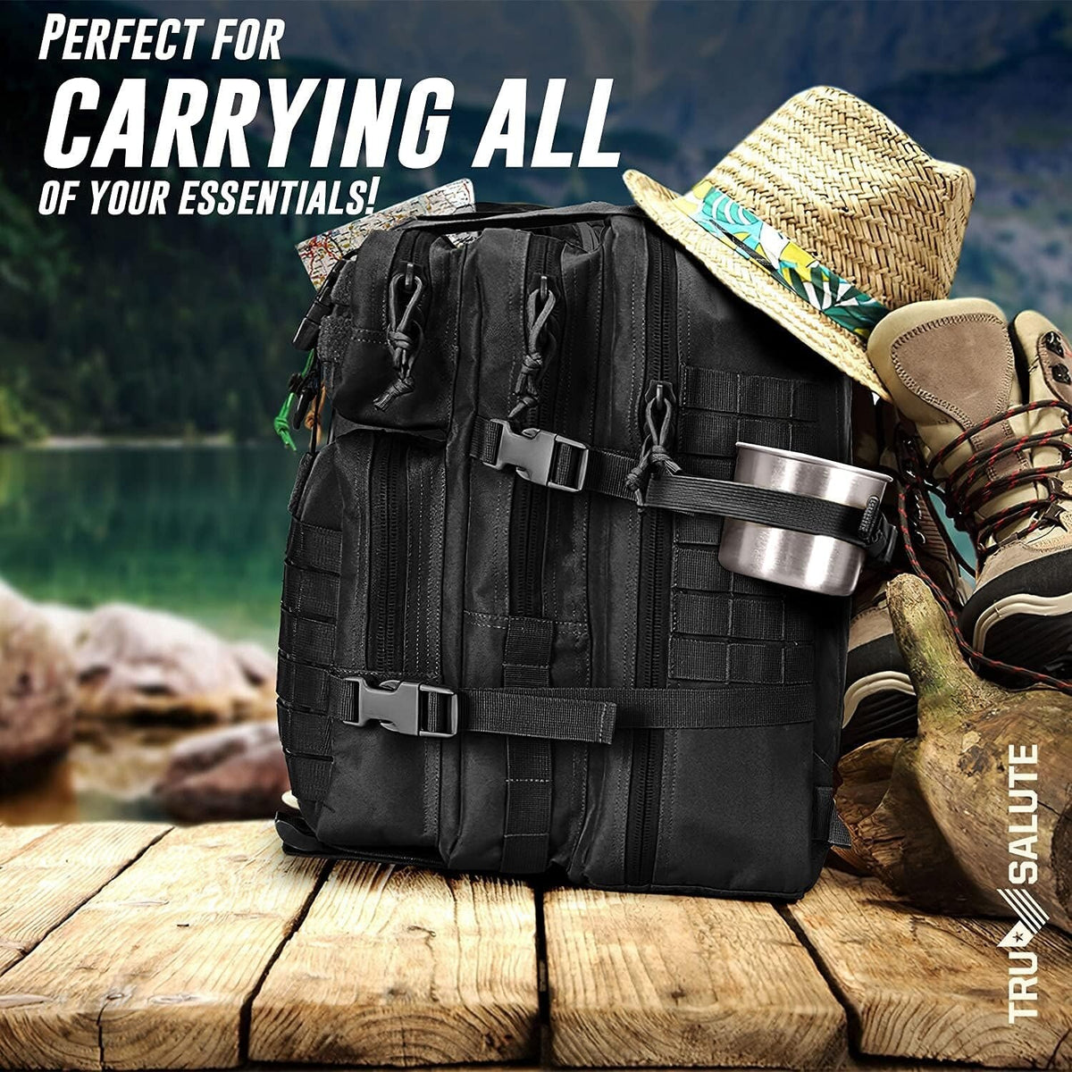 Military Tactical Backpack 30L-70L Large Outdoor Assault Pack with Molle Webbing