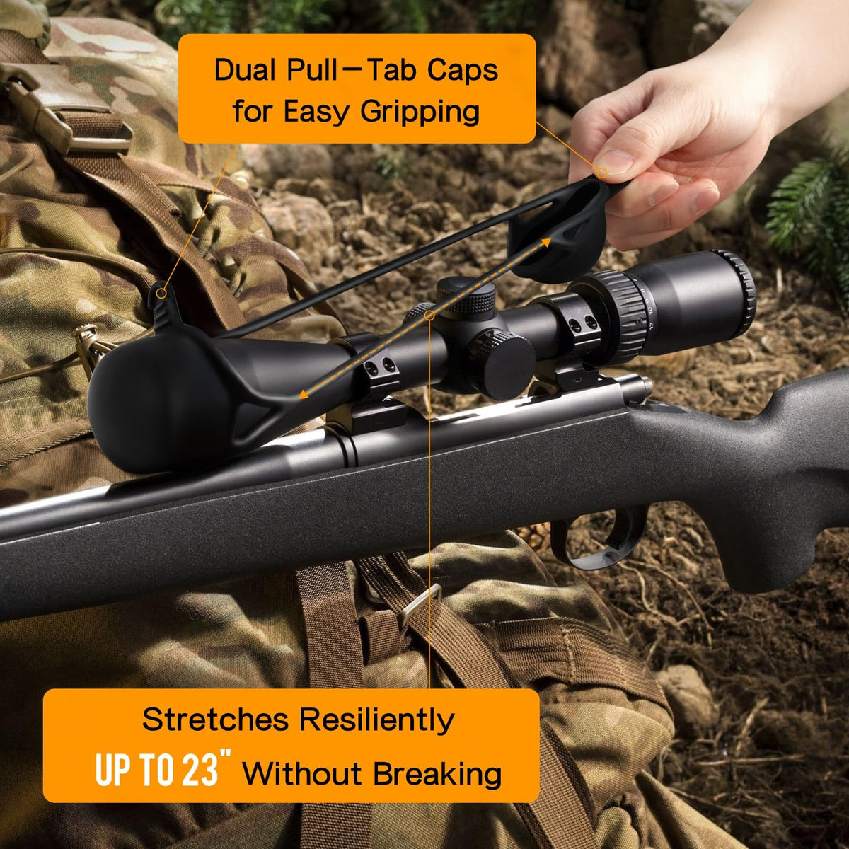 Scope Cover for Rifle Scopes up to 62mm Objective Diameter - Durable Silicone
