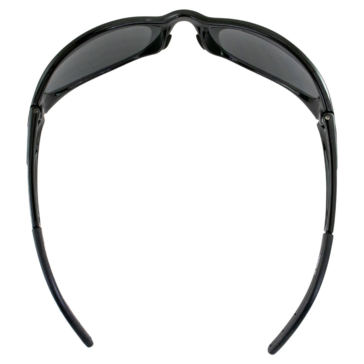 Black Wraparound Motorcycle Sunglasses with Smoke Lenses - UV400 Impact-Resistant