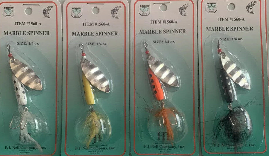 Marble Spinner 1/4 Oz Trout Fishing Lures Assorted Colors - Bait Set
