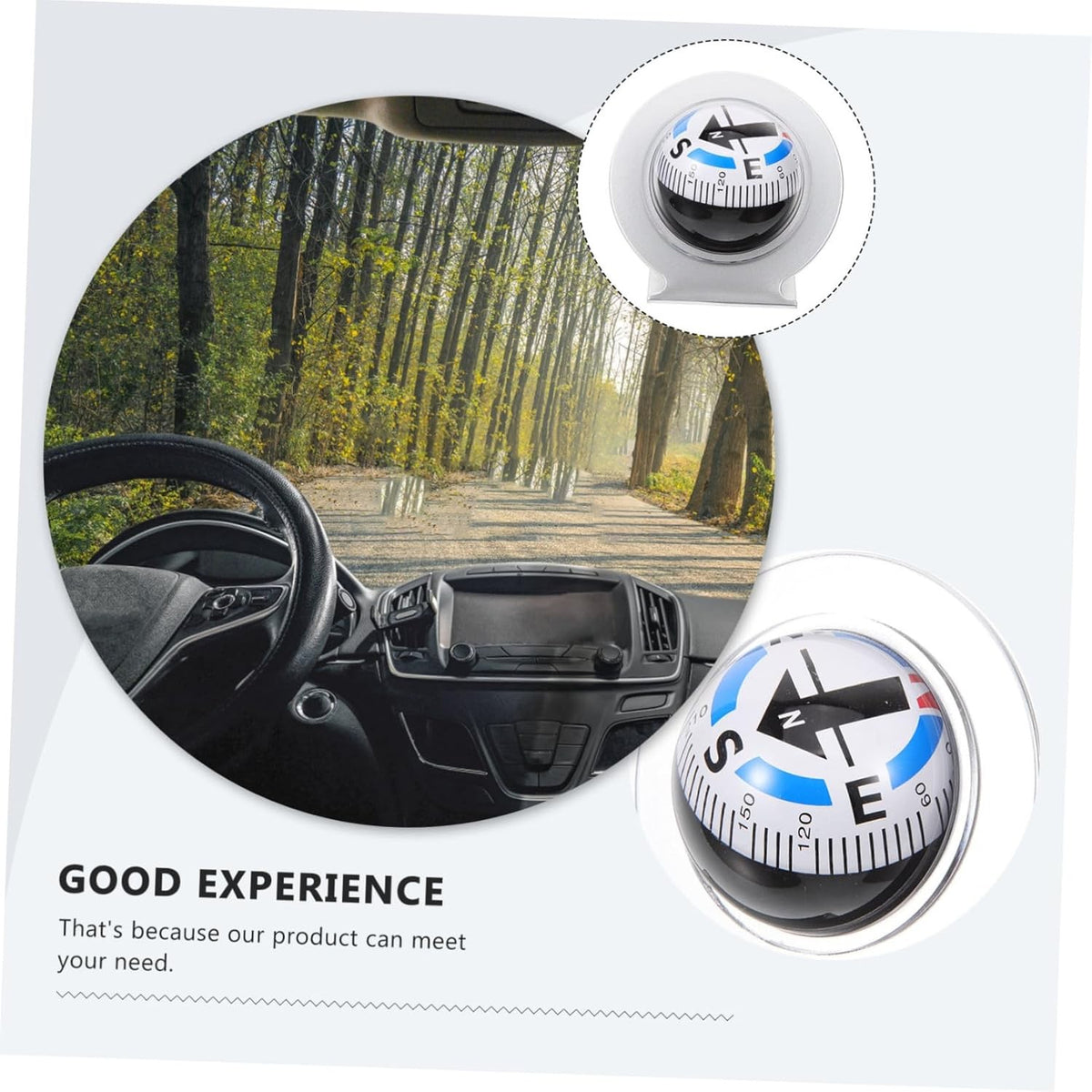 Adjustable Car Dashboard Compass Ball for Vehicle Navigation Marine Boating