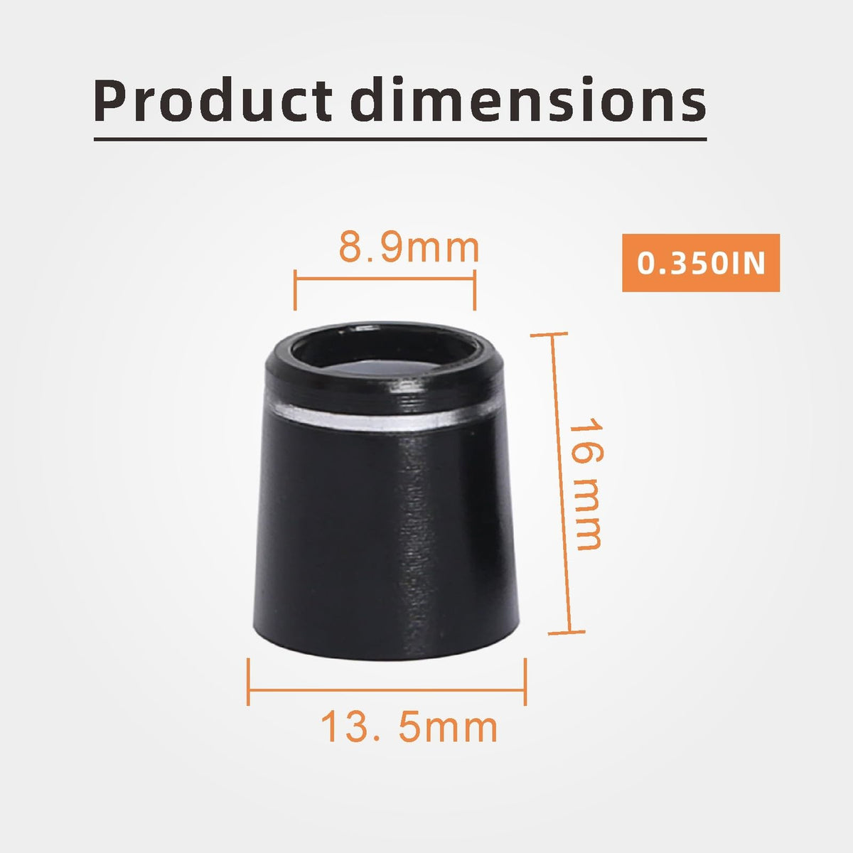 Golf Club Ferrules 12 Pcs 0.355'' Black with Silver Ring for Irons Shaft