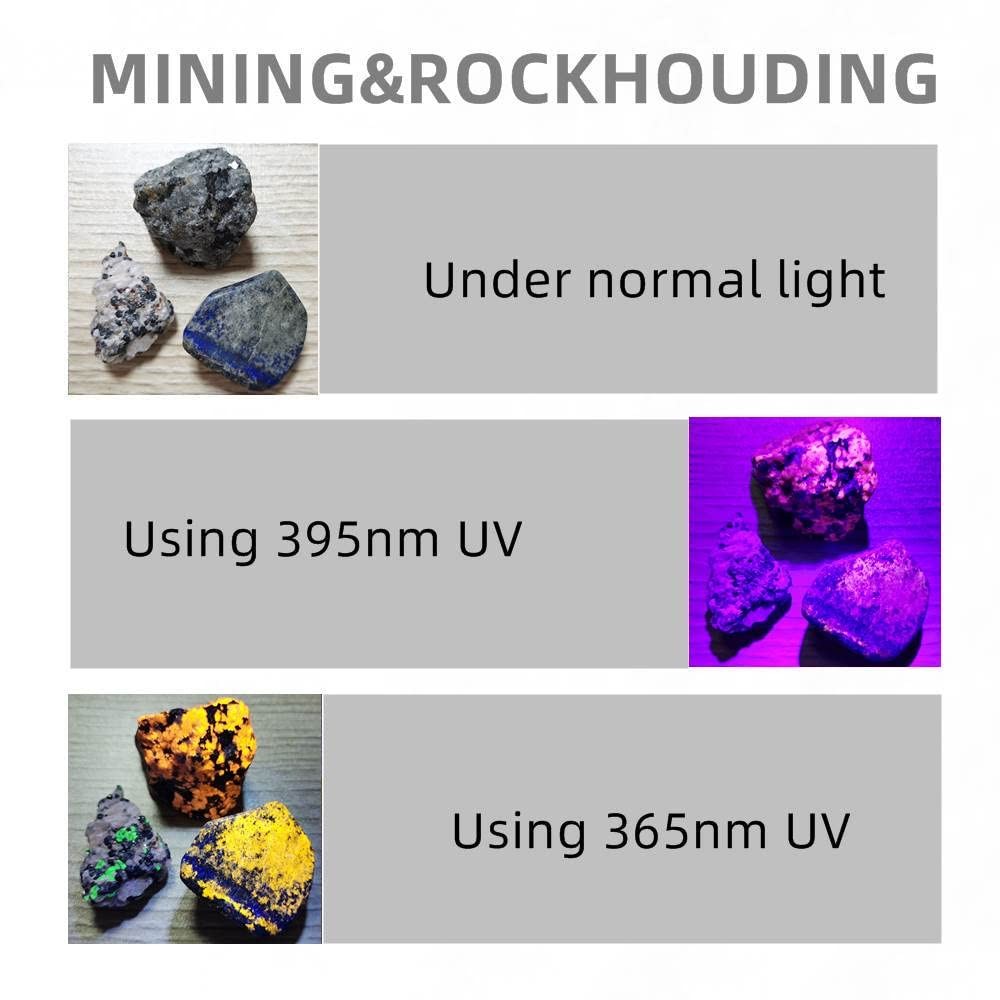 365nm Shortwave UV Black Light for Mineral Rock Hunting Compact Pocket Size