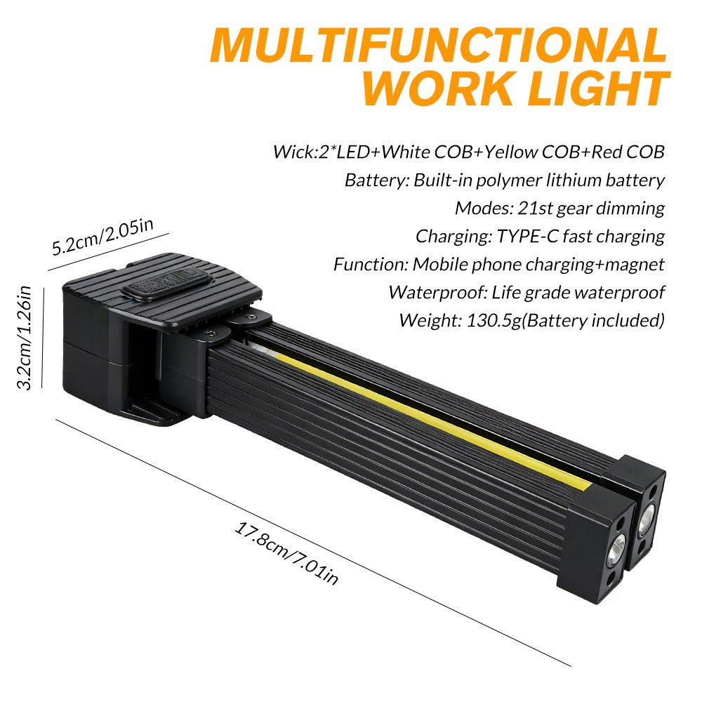 Rechargeable COB LED Work Light with Magnetic Base Flashlight