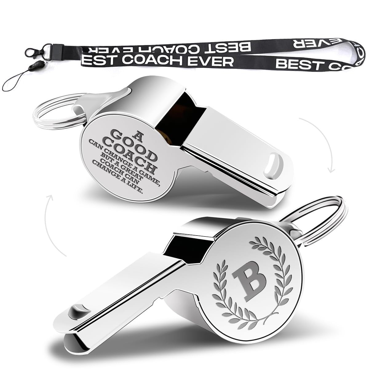 Stainless Steel Whistle with Lanyard - Loud Referee & Training Sounding Device