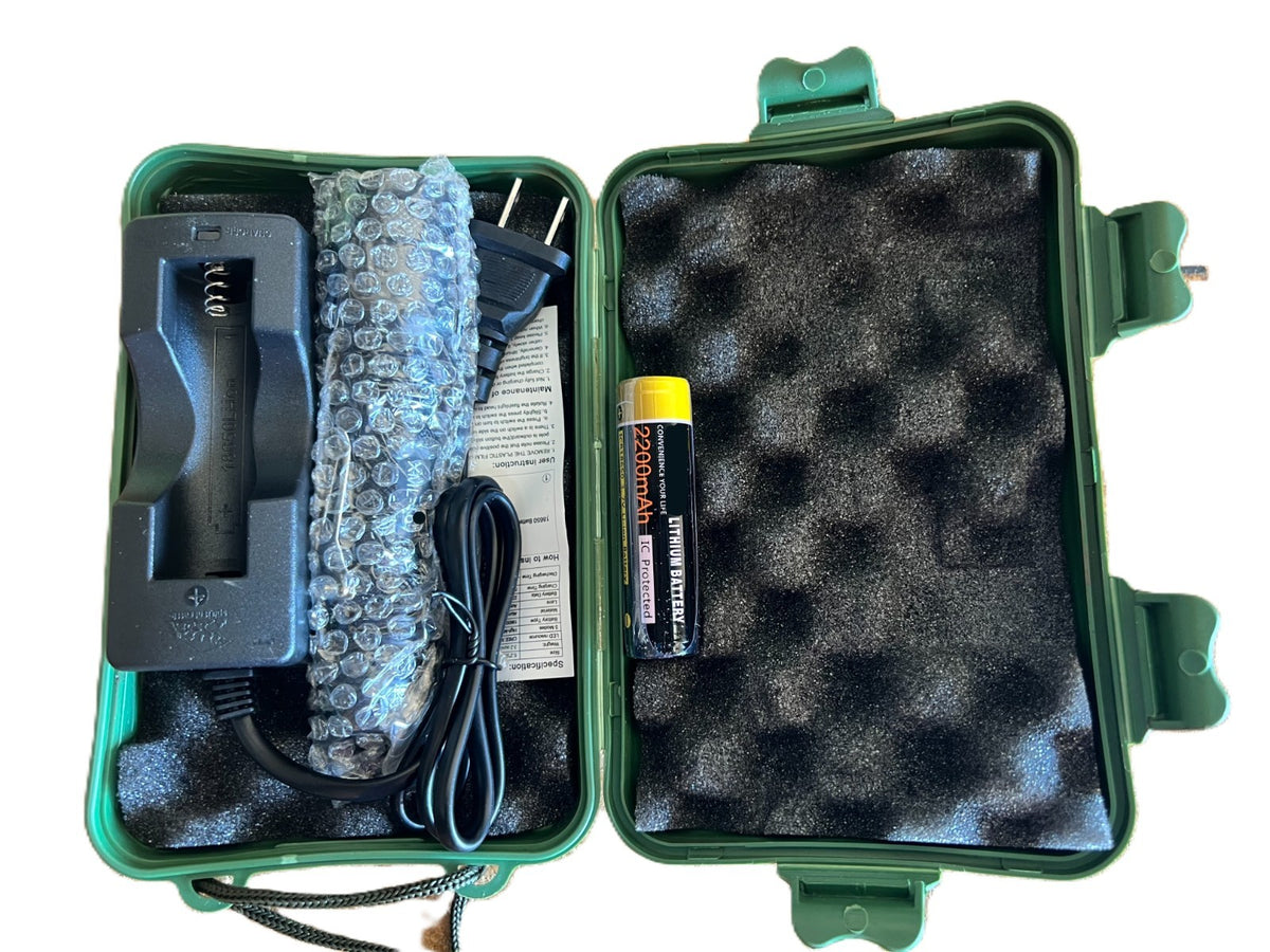 LED Tactical Flashlight with 5 Modes, Rechargeable Battery & Case for Outdoor Use