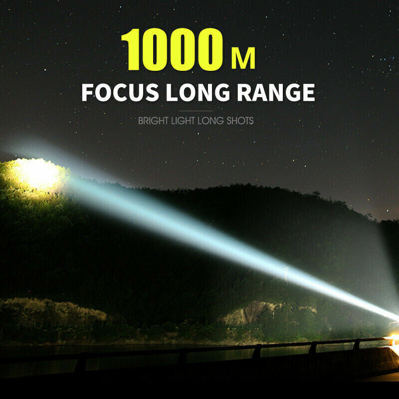 1200000LM High-Power Rechargeable LED Tactical Flashlight - Waterproof & Shockproof