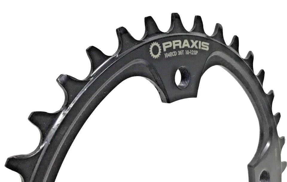 36-Tooth Bicycle Chainring for 10-12 Speed MTB & eMTB 104BCD Steel Black