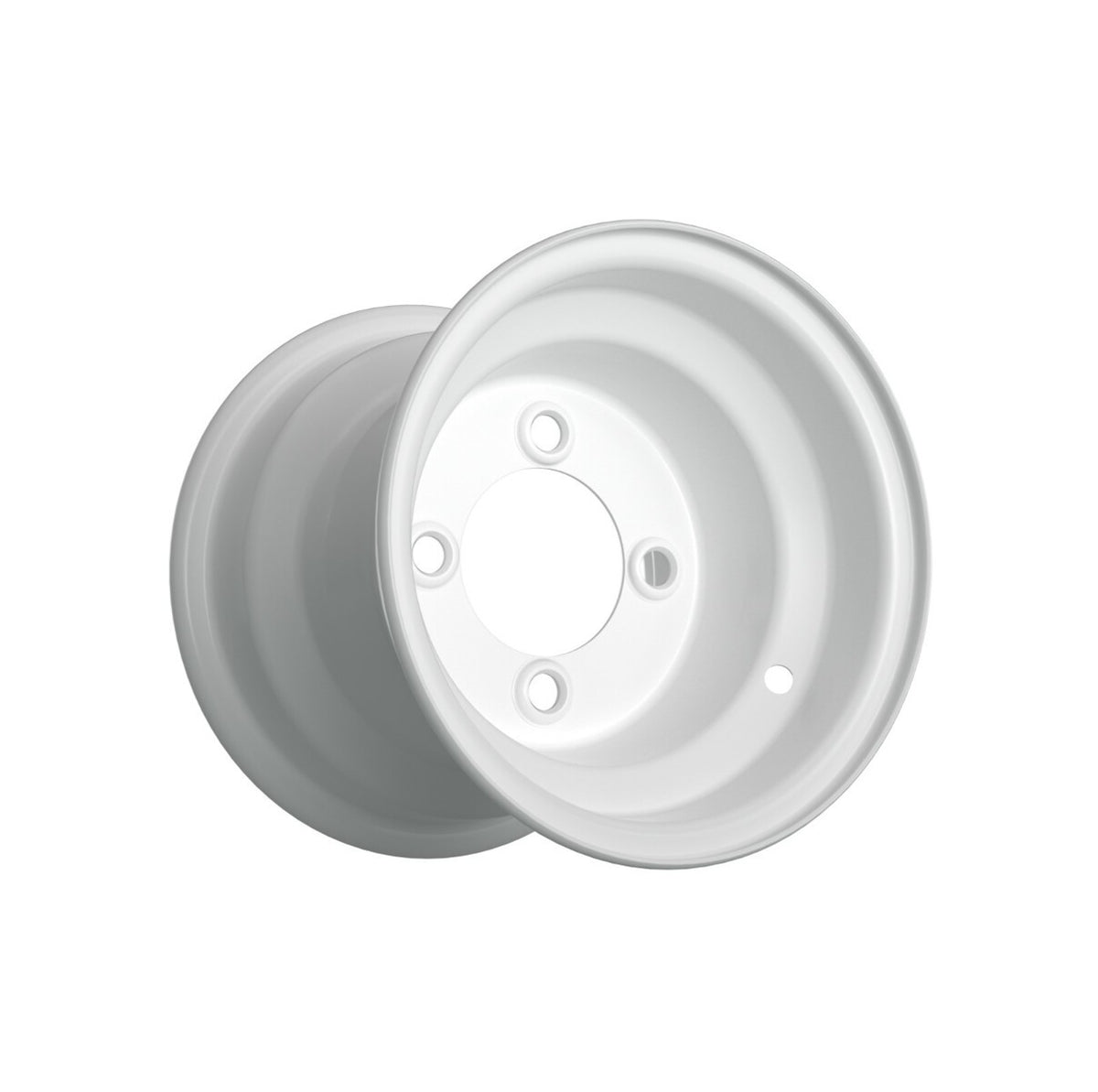 Golf Cart Wheel and Tire Assembly - 8 Inch White Steel, Universal Fit