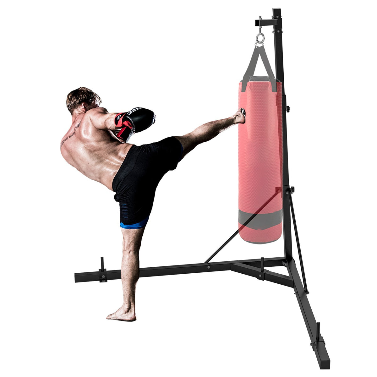 Adjustable Steel Punching Bag Stand Heavy Bag Support Fitness Equipment