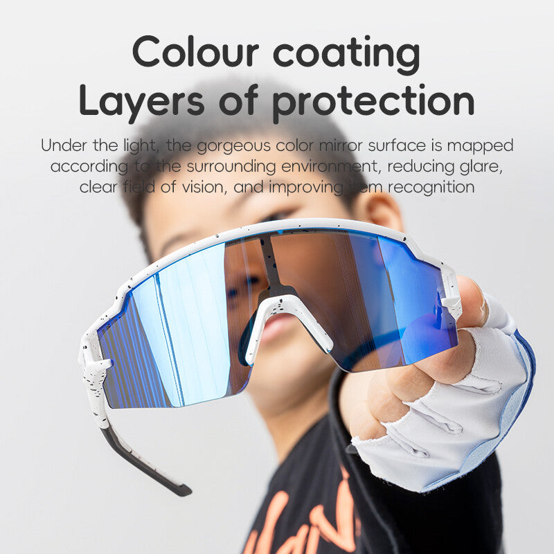 Kids Polarized Sport Sunglasses UV400 Goggles with Full Screen Color Coating
