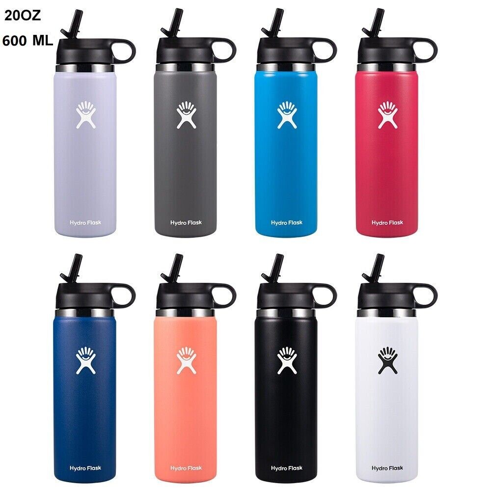Insulated 32oz Wide Mouth Water Bottle with Straw Lid - Stainless Steel