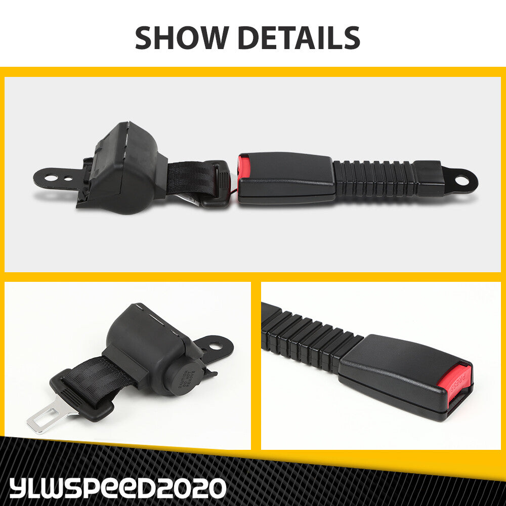 Retractable Golf Cart Seat Belts and Bracket Kit for EZGO Yamaha Club Car
