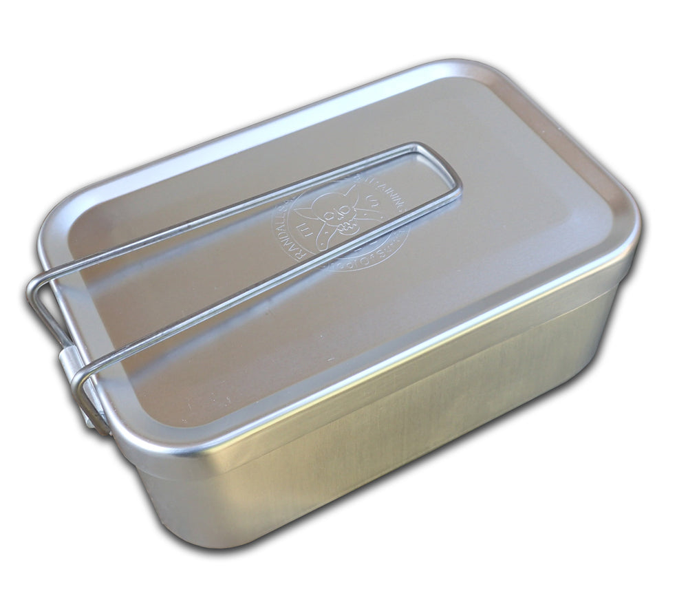 Aluminum Survival Mess Tin with Folding Handle and Lid for Camping and First Aid
