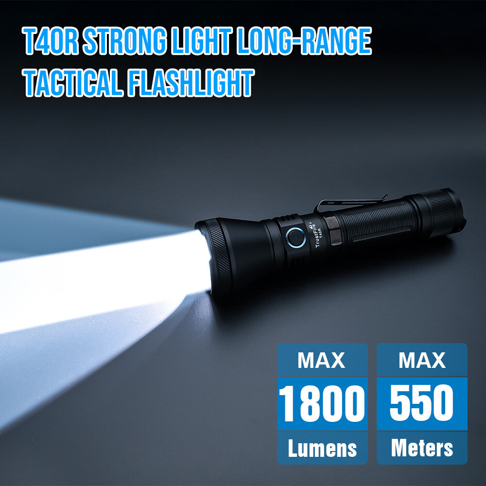 Trustfire T40R 1800 Lumens Rechargeable Tactical Flashlight with 550m Range