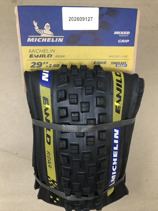 Michelin E-Wild Rear MTB Tire 29x2.6 - Racing Line, Black, MTB Bike Tire
