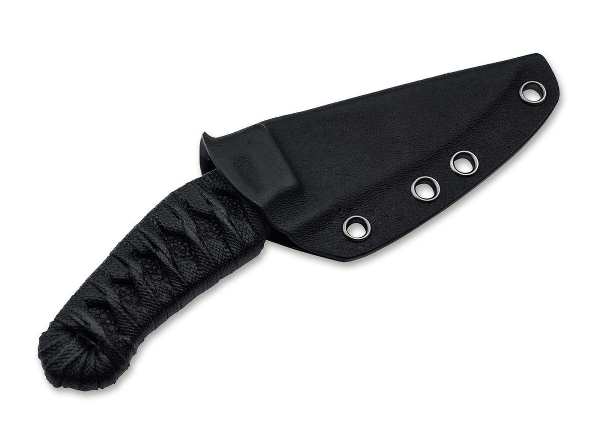 Fixed Blade Knife with Nitro-V Blade and Fish Skin Handle - Tactical Outdoor Use