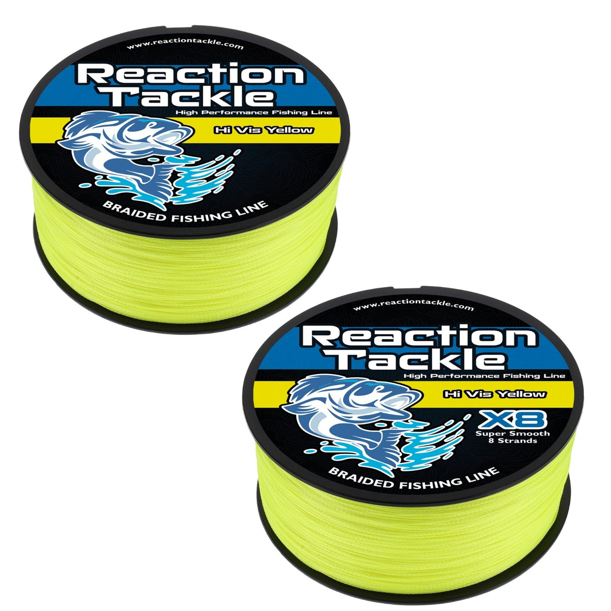 Braided Fishing Line Hi Vis Yellow - Multiple Strands & Lengths