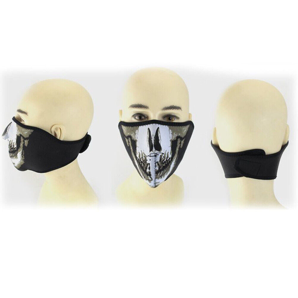 Half Face Mask Scarf for Cycling Motorcycle Skulls Unisex
