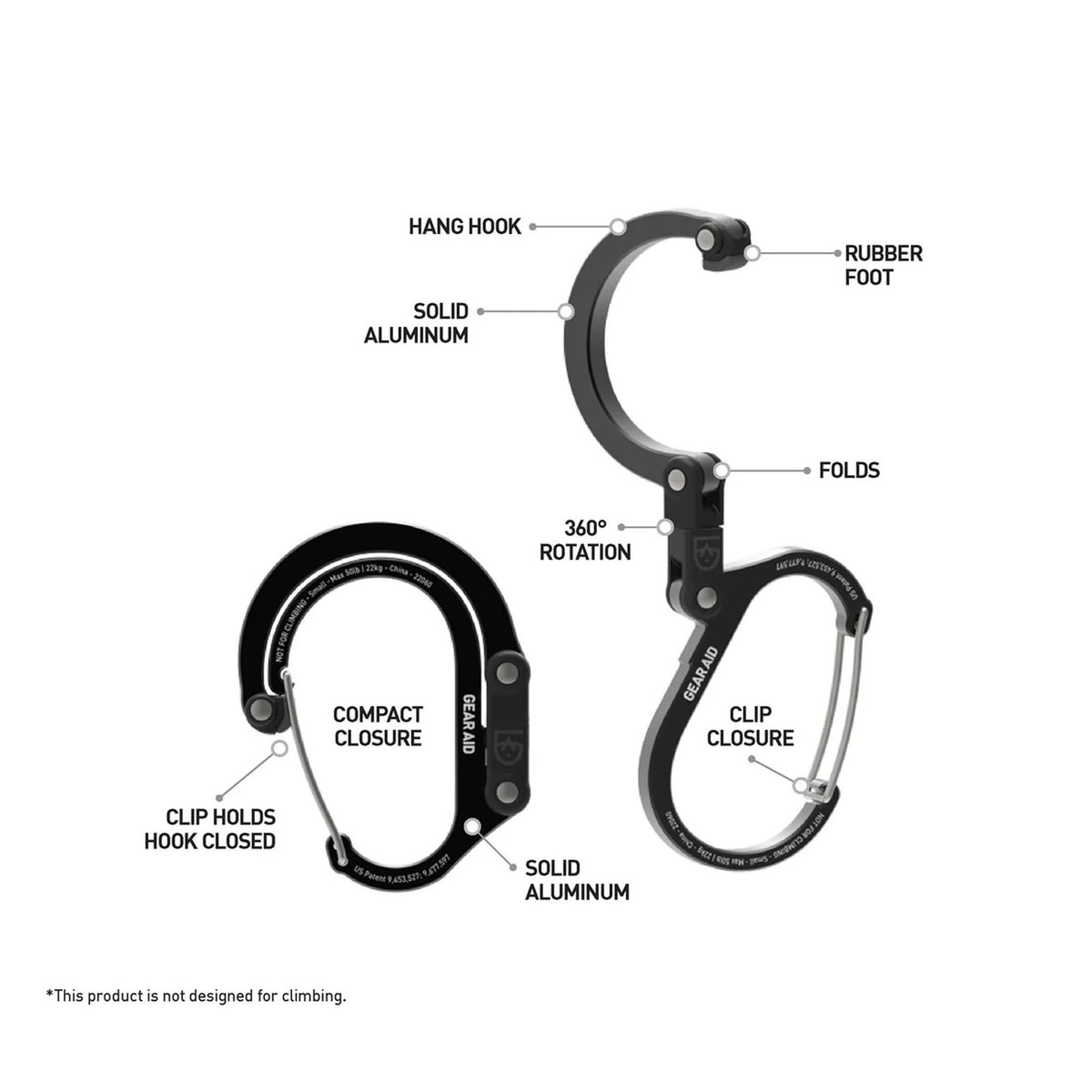 Small Hybrid Camping Gear Clip - Multi-Color Outdoor Clipping Tool