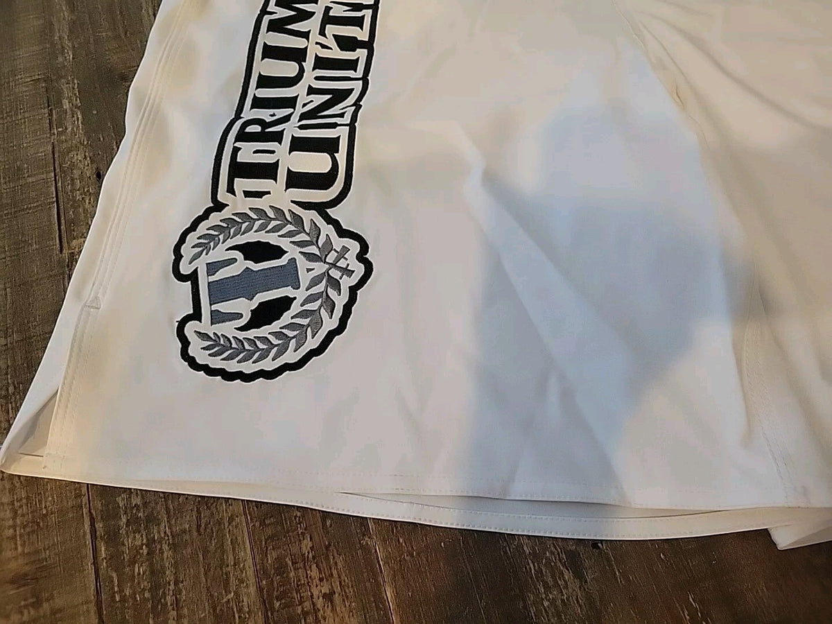 MMA Fight Shorts White 2XL Training Shorts with Drawstring