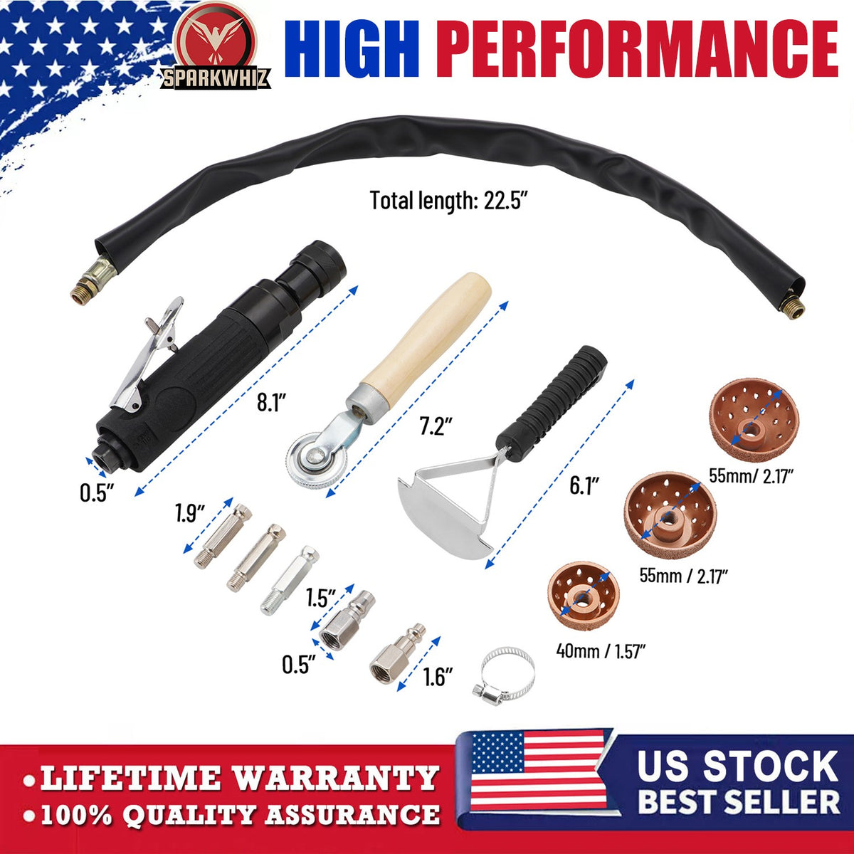 Pneumatic Tire Grinder Buffer for Automotive Repair 2500RPM Air Tool