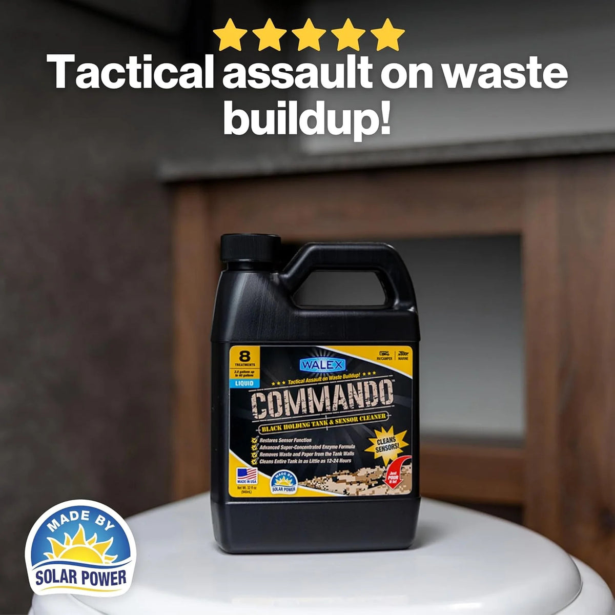 RV Black Holding Tank & Sensor Cleaner Liquid - Waste & Paper Buildup Removal