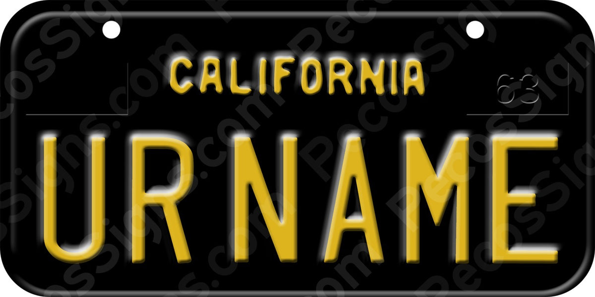 Custom Bicycle License Plate 6x3 Inch - UV Protected Flat Aluminum