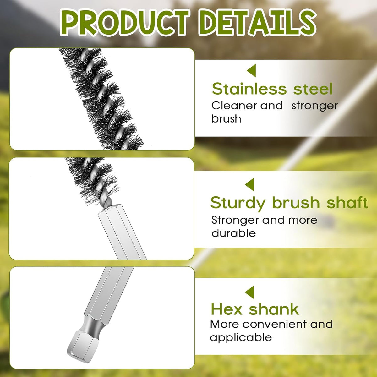 Golf Club Head Hosel Brush Set - Stainless Steel Cleaning Tools for Golf Shafts