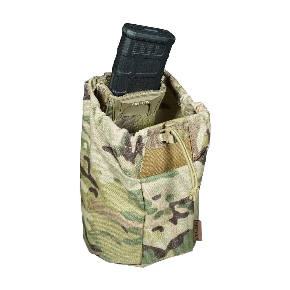 Tactical Auto-Deploy Dump Pouch for Magazines - Green, 5 Capacity