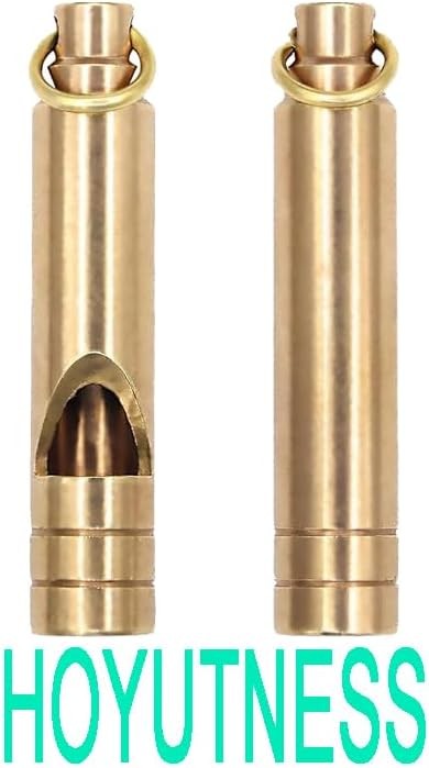 Loud Emergency Brass Whistle 125 dB Survival Keychain for Outdoor & Safety