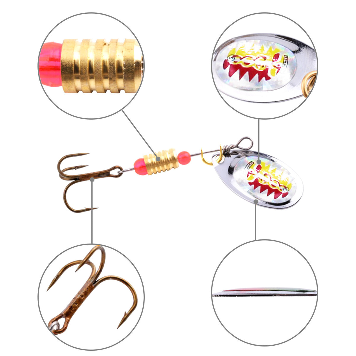 30PCS Metal Spinner Baits Fishing Lures Set for Bass Trout & Saltwater