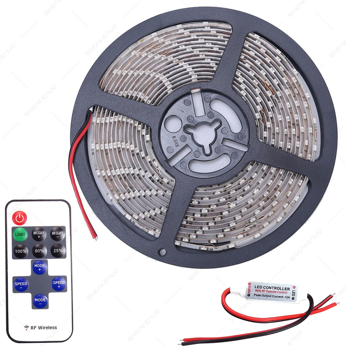 16ft UV LED Strip Light Blue Night Fishing Boat 12V DC Waterproof