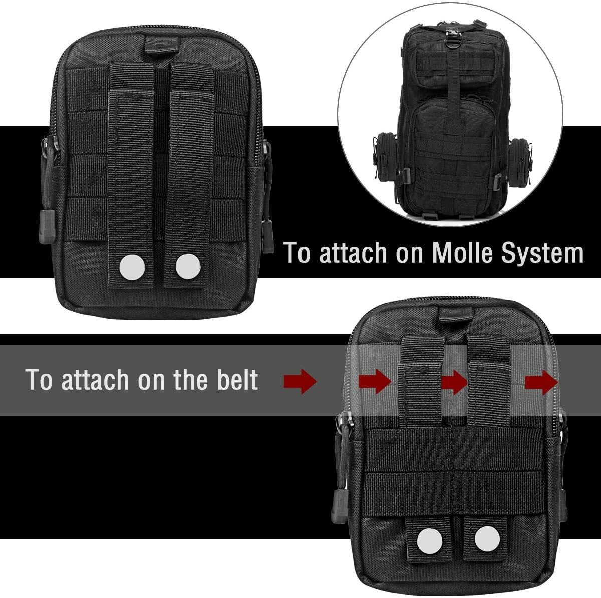 Tactical Molle Waist Pack Bag for Outdoor, Hiking & Military Use