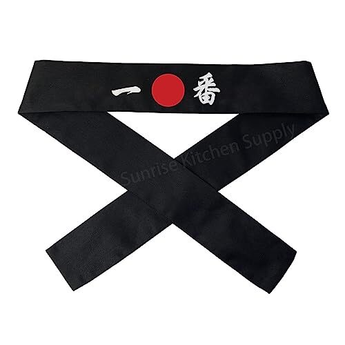 Black Sushi Headband for Chefs and Martial Arts - Unisex One Size