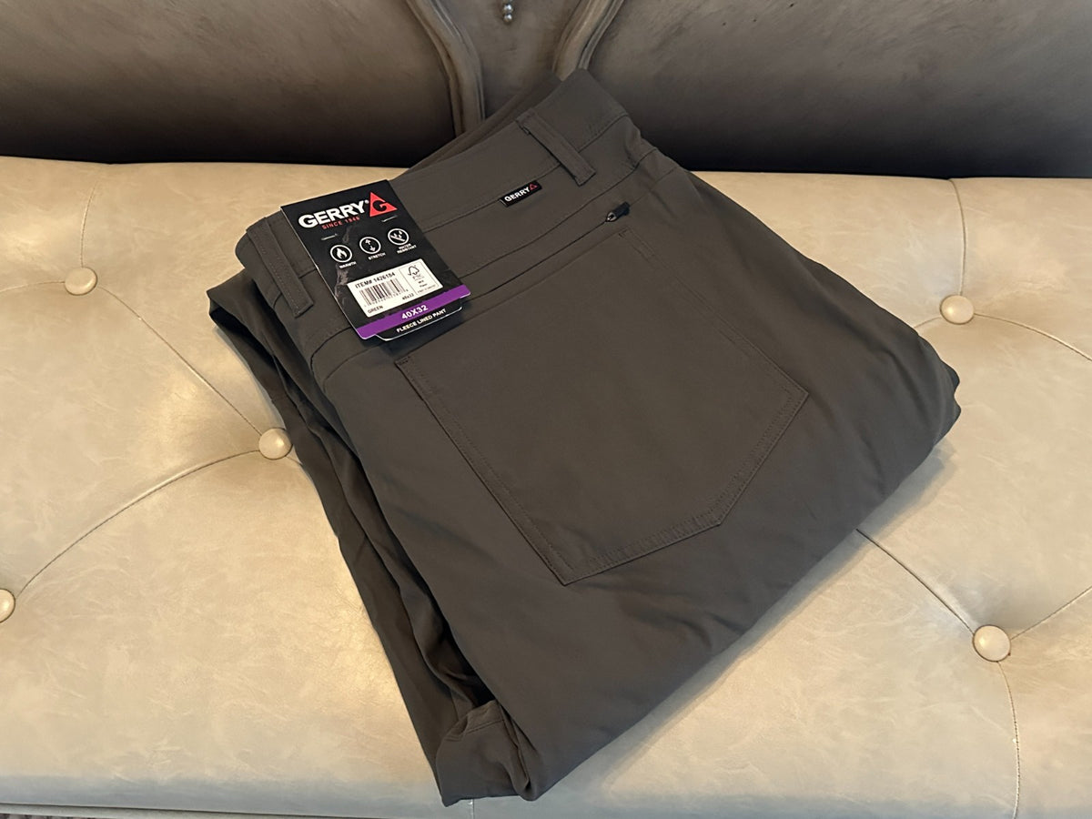 Gerry Men's Fleece Lined Pants - Green, 40x32 Warm Casual Trousers
