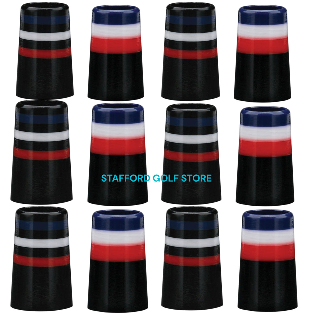 Golf Ferrules Pack of 12 - Fits .355 and .370 Golf Club Shafts, Gloss Finish