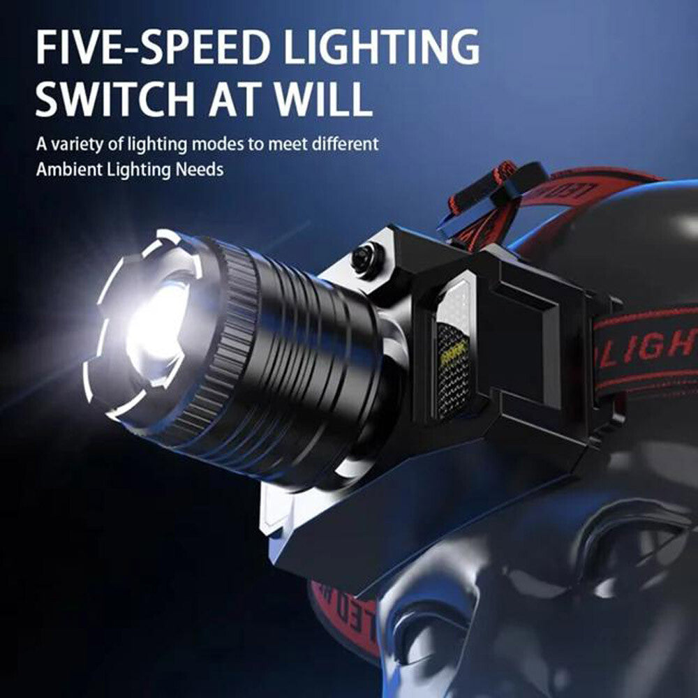 Rechargeable LED Headlamp Flashlight Waterproof Headlight for Outdoor & Work