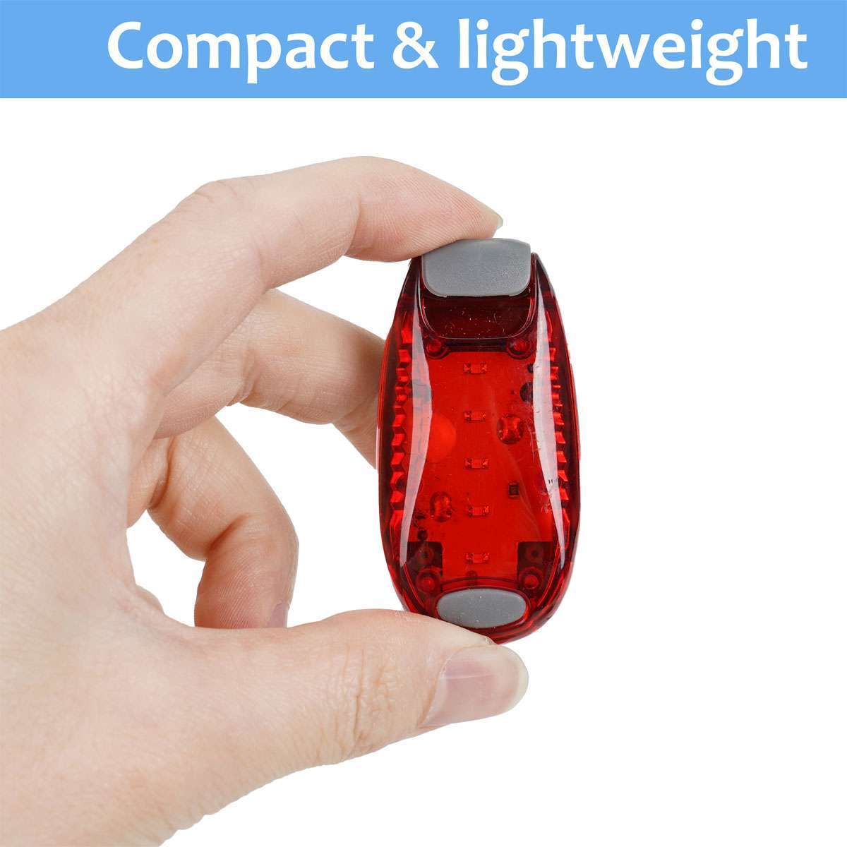 2-Pack LED Safety Clip-On Bicycle Tail Lights - Night Warning Strobe Lamp