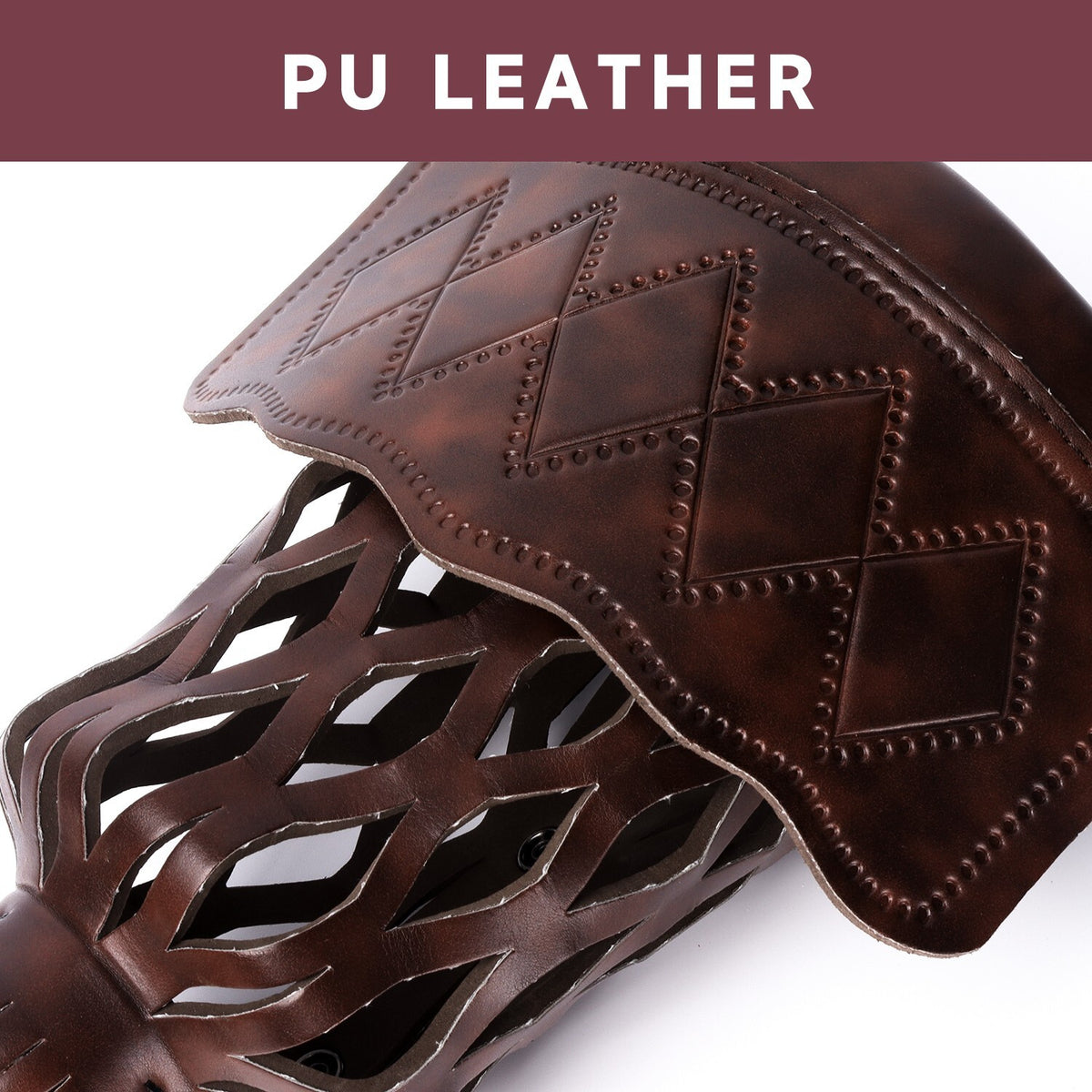Replacement 6-Pocket Billiard Pool Table Pockets Set in PU Leather, Diamond Pattern