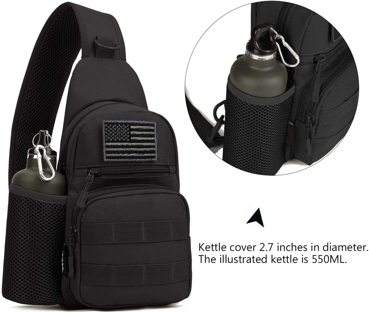 Men's Outdoor Tactical Shoulder Sling Backpack for Hiking Travel Sport